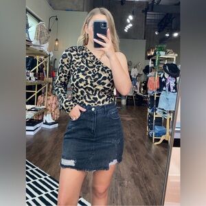 Buddy Love Black Distressed Sharon Jean Mini Skirt Sz 27
